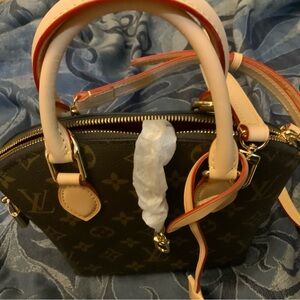 Monogram Mini Bag in Brown with Gold Accents
